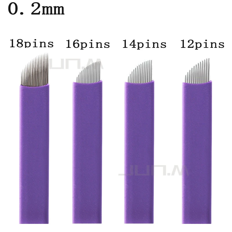 500 шт. 0,2 мм 12/14/16/18 шпильки игла для микроблейдинга лезвие для татуажа Перманентный макияж для бровей иглы для вышивания ручка для