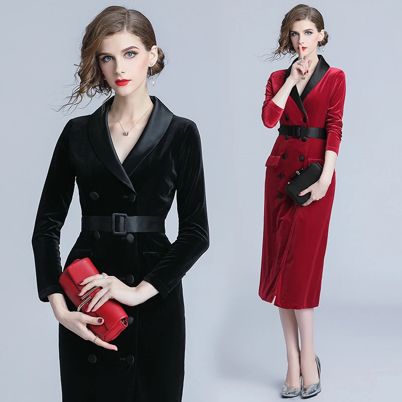 Элегантное женское Красное офисное бархатное зимнее платье для женщин,, на шнуровке, посылка, до бедра, миди, вечерние, облегающее платье, женская одежда K317