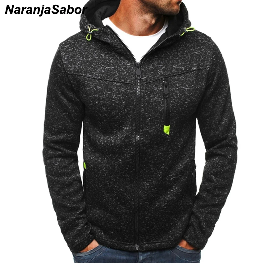 Skup NaranjaSabor wiosna jesień męska bluza z kapturem kurtki nowe mody dresy męskie bluza z zamkiem mężczyźni odzież marki XXXL N443