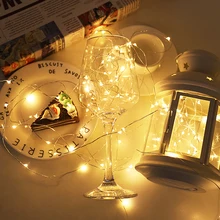 Cooper Wire освещение для шкафа, 2 м, 5 м, 10 м, светодиодный светильник-гирлянда, Рождественский Декор, домашний декор, на батарейках, Рождественская Свадебная лампа Guirlande