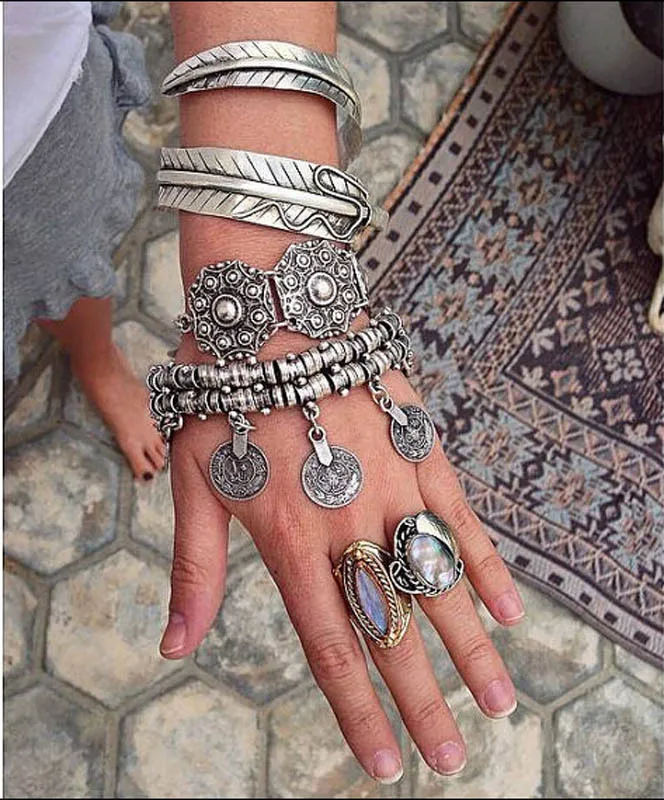 Details about   Boho Ethnic Handmade Bracelet Adjustable Size ONE PIECE Gypsy 
