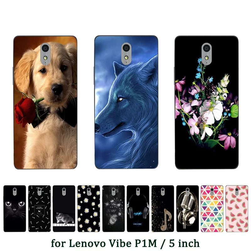 

For Lenovo Vibe P1M Case Red Lace Printed Cover Soft TPU Cover For Lenovo P1ma40 Phone Case Coque For Lenovo P1 m 5.0" Bag