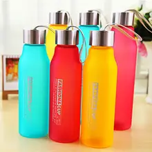Hot New Popular Portátil de Viaje Camping Ciclismo Botella de Agua Botellas de Bebida Deportiva de Color Caramelo Helado Vaso De Plástico Botella