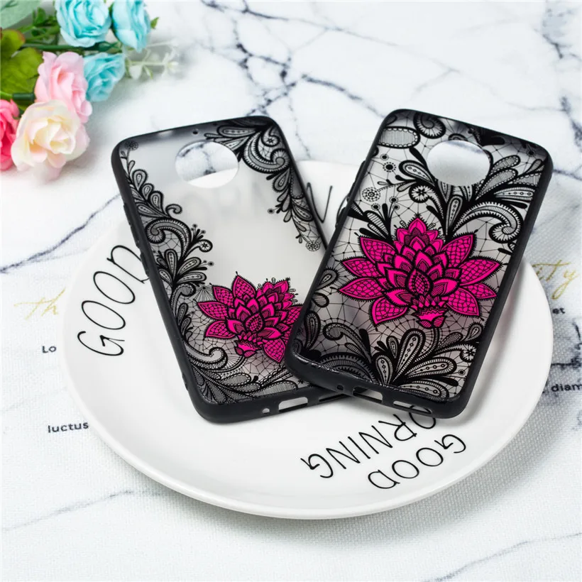 

HEMASOLY Luxury 3D Lace Flowers Case For Moto G4 G5 G5S G6 Case For Moto G4 Play G5 G5S G6 Plus Fashion PC+TPU Retro Back Shell