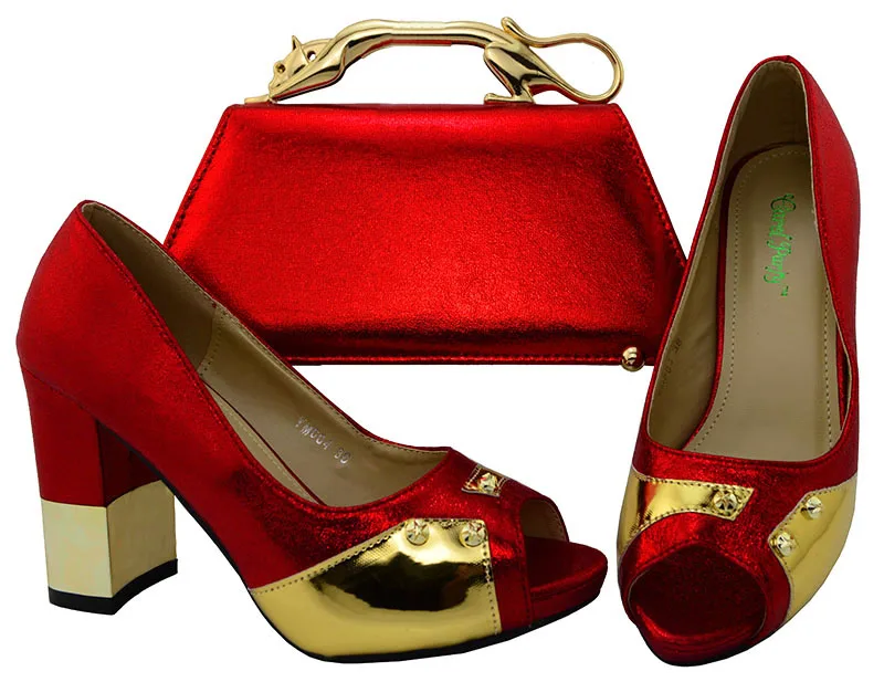 

Ladies Shoe And Bag Set Red Shoe and Bag To Match Nigeria Shoe and Bag To Match for Parties Italian Design Shoe Bag Set YM004
