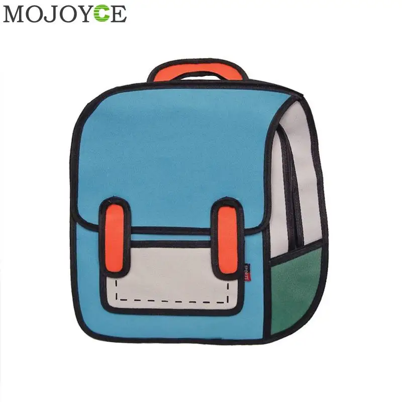 2D Рисование Мультфильм школьный рюкзак 3D печать холст рюкзаки японский прыжок Комикс Рюкзак Милый ученический школьный рюкзак для девочек-подростков - Цвет: 04
