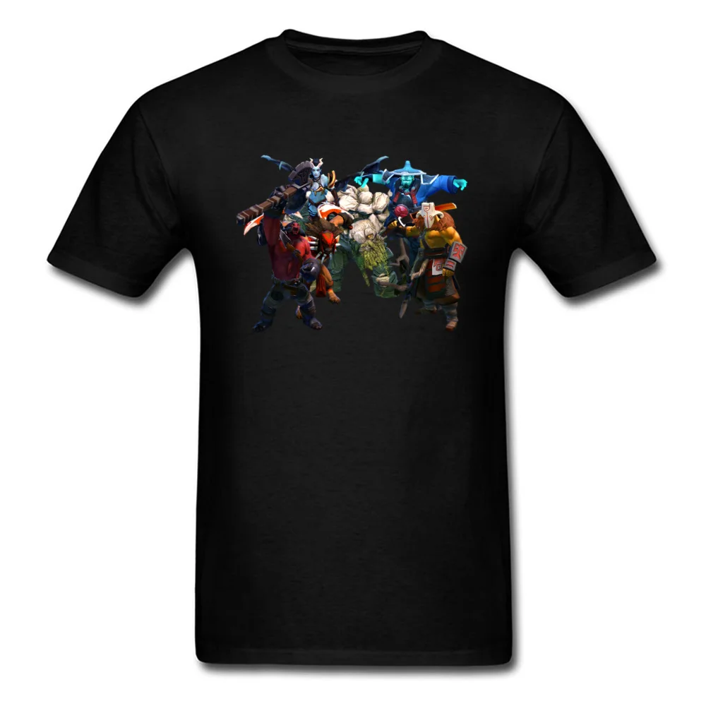 Comics Dota 2 Heroes Tops Shirt for Men Cute Summer O-Neck All Cotton Short Sleeve T Shirts Crazy Tees Drop Shipping Dota 2 Heroes black