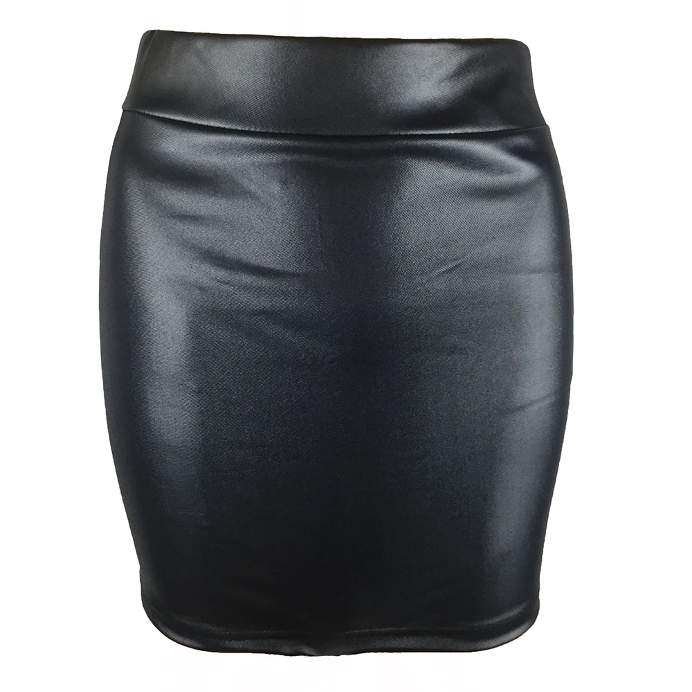 Versear модная сексуальная Женская мини-юбка одноцветная из искусственной кожи размера плюс юбка карандаш Высокая талия облегающая короткая юбка Jupe Femme