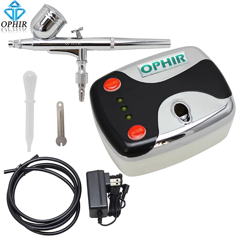 2016 OPHIR 0.3 mm Dual Action Airbrush Kit 12V Mini Airbrush Compressor