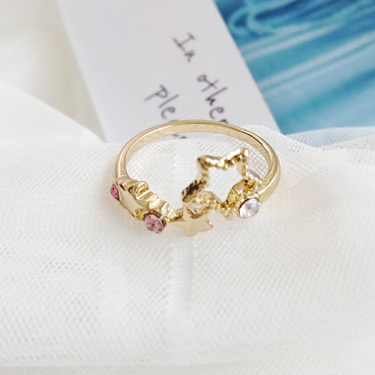 Лесная серия Модные Мультяшные маленькие животные лошадь кольца для девочек планета мисс белка цветы обручальные кольца - Цвет основного камня: Star
