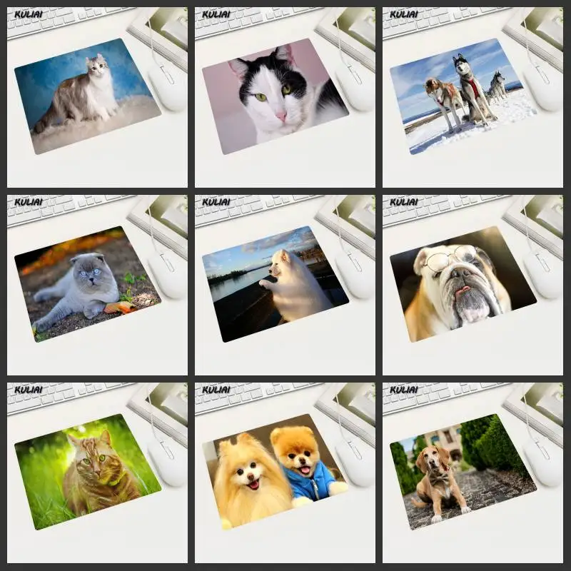 

XGZ Cute Cat and Dog Animal Wallpaper Mouse Pad Rubber Rectangular Speed Version 22x18 Cm Portable Laptop Office Pc Mouse Mat