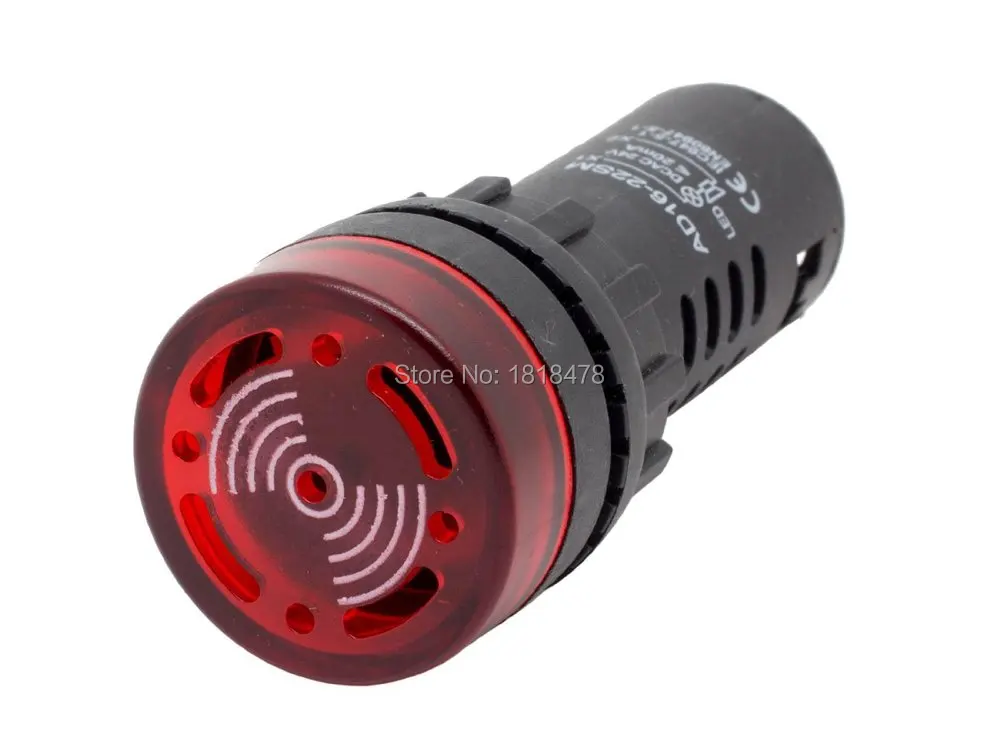 AD16-22SM AC/DC 24V 22mm Flash Light Red LED Active Buzzer Beep Indicator 12V 220V | Освещение