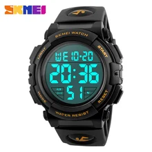 SKMEI 1258 relojes de Pulsera Digitales Dial Grande 50 M Cronógrafo Impermeable Masculino Relojes LED Relojes Deportivos Relogio masculino Al Aire Libre Nuevo