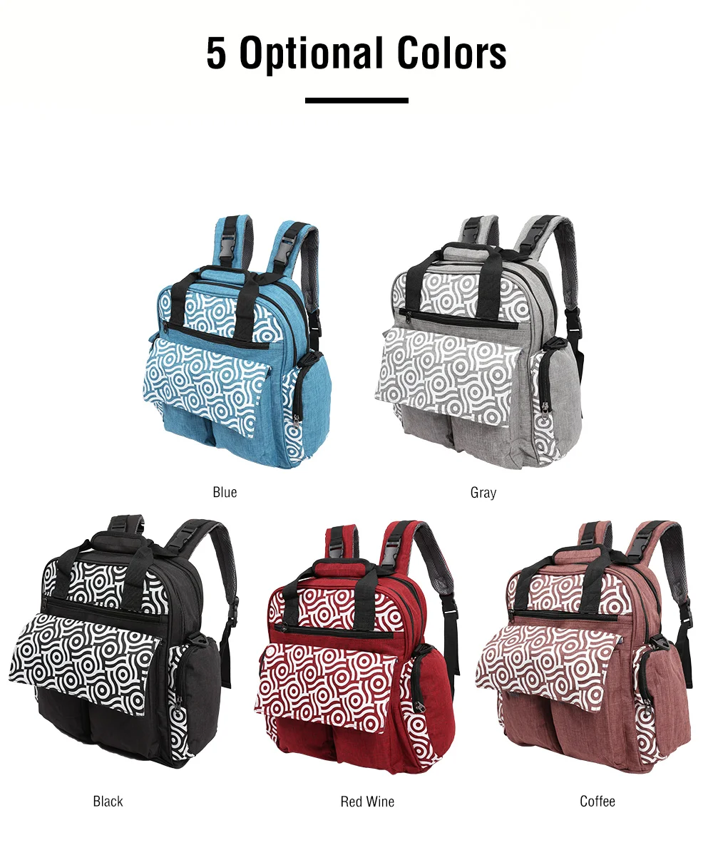 Diaper Bags Large Capacity Backpack Travel Diaper Organizer Bag (9)