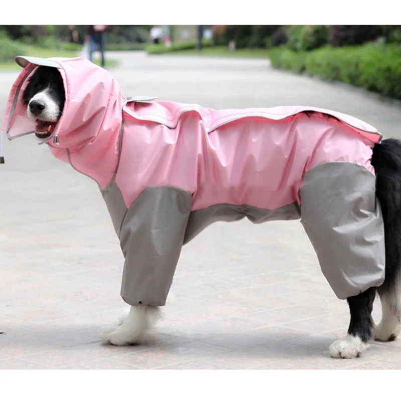 Одежда для собак дождевик для больших собак водонепроницаемый дождевик для домашних животных одежда золотистый ретривер для домашних собак дождевик комбинезон дождевик 3