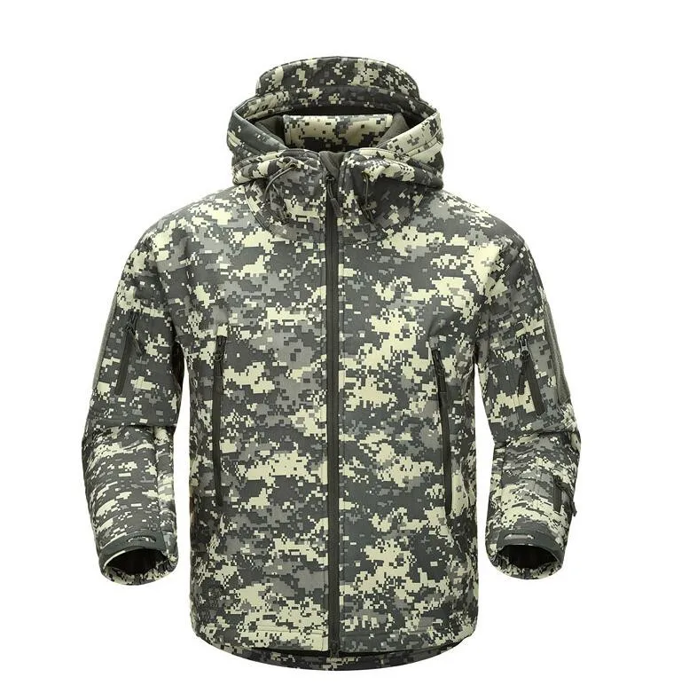 Mens Camouflage Army Military Tactical Jacket Soft Shell Hunting Waterproof Coat
