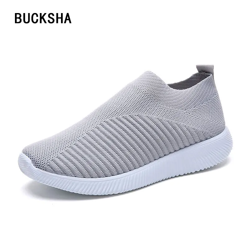

2019 Spring Sneakers for Women Flats Slip On Sock Shoes Ladies Flat Platform Sneakers Casual Shoes Large Size 35~43