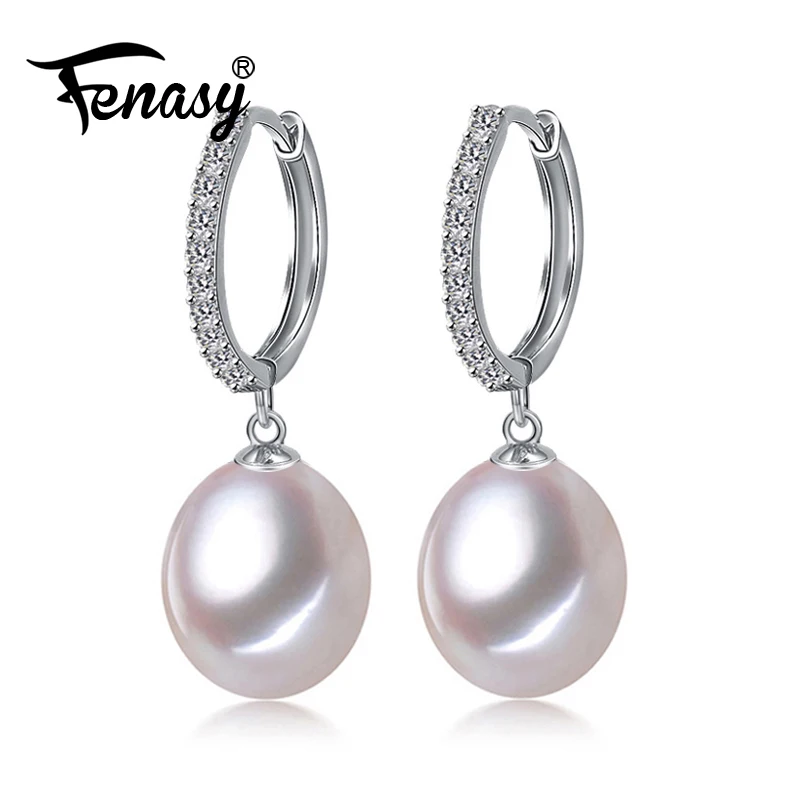 

FENASY bohemia long earrings 925 Sterling Silver Earrings accessories wedding party hoop earrings for women love fine Jewelry