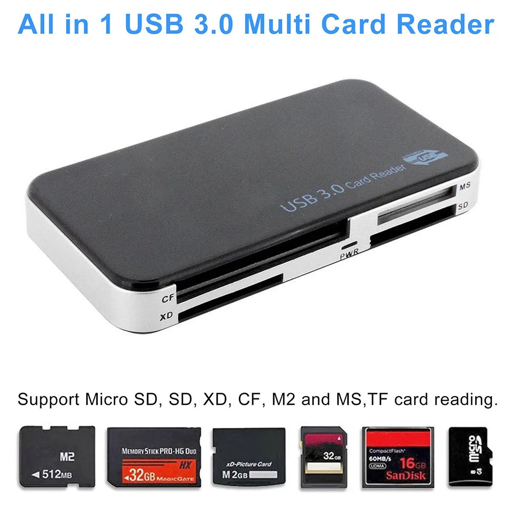 

New Hot Universal Memory Card Reader USB 3.0 All In 1 Compact Flash CF Adapter Micro SD MS XD 5Gbps Multi-function Cards Readers
