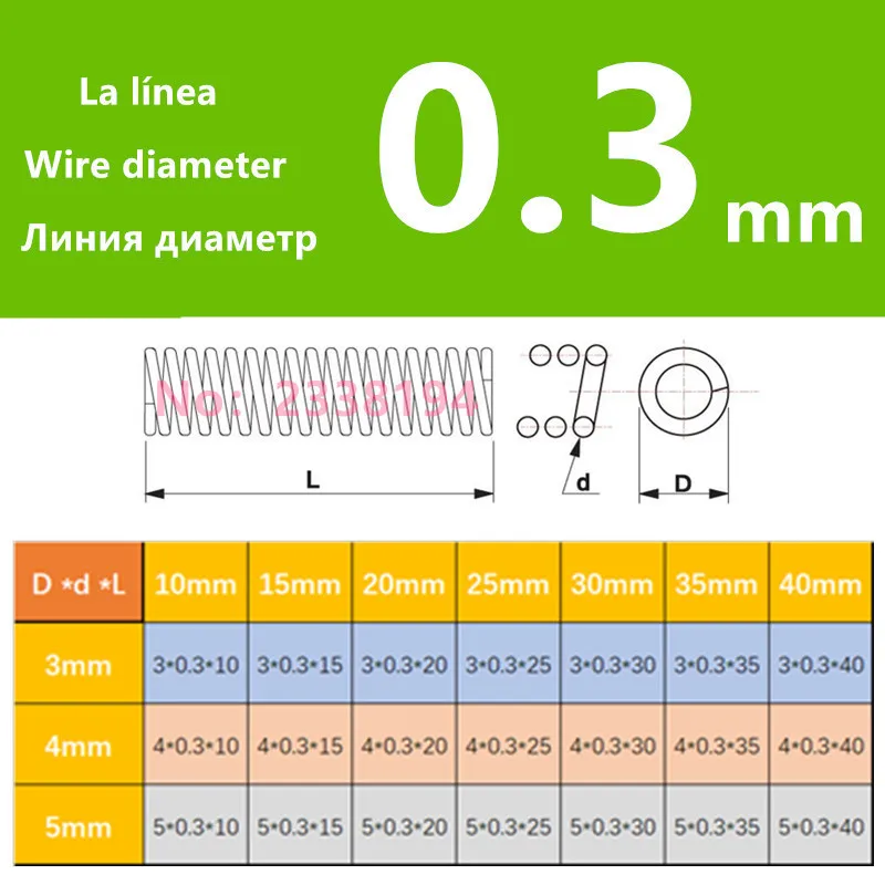 Details about   Black 65Mn Steel Compression Spring Wire Diameter 0.3mm 2.0mm Length 305mm DIY 