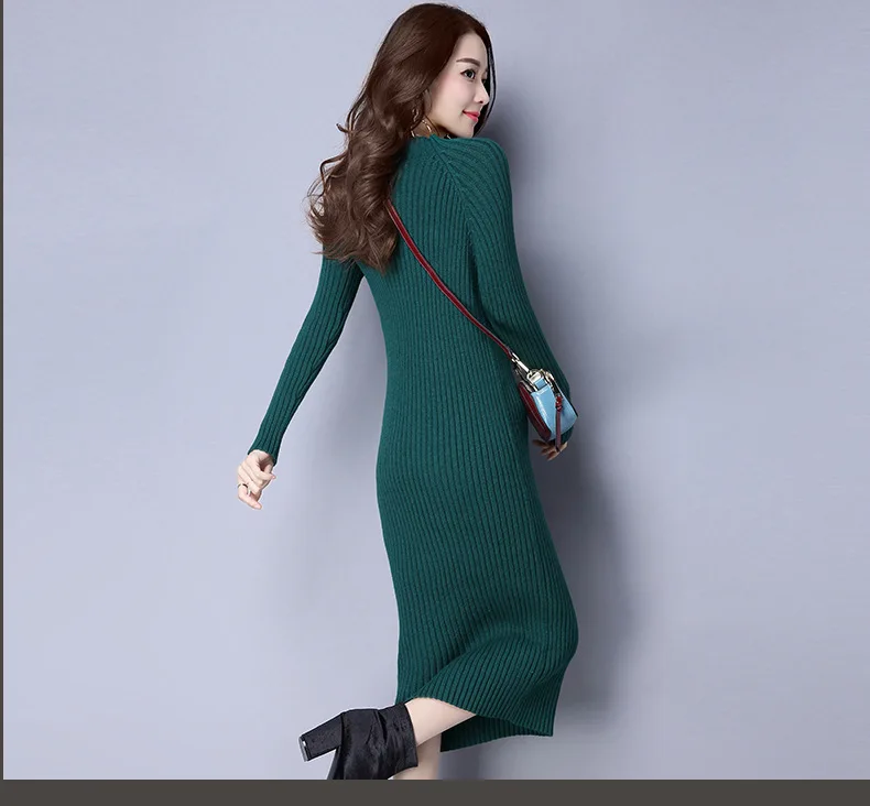 winter sweater dress long pure color Women Dresses pink red Elegant soft Knitted Sweater Dress Bodycon Slim Midi Vestidos winter sweater dress long pure color Women Dresses pink red Elegant soft Knitted Sweater Dress Bodycon Slim Midi Vestidos