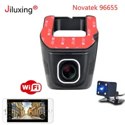 Автомобильный видеорегистратор novatek 96655 Wi Fi 1080 P двойной объектив Автомобильная мини-камера зеркало заднего вида ночное видение