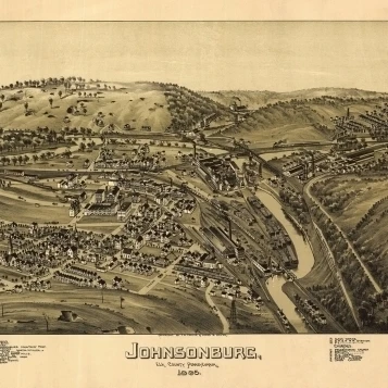 Old Map of Johnsonburg Pennsylvania 1895 Elk County Poster Print (18 x 24)
