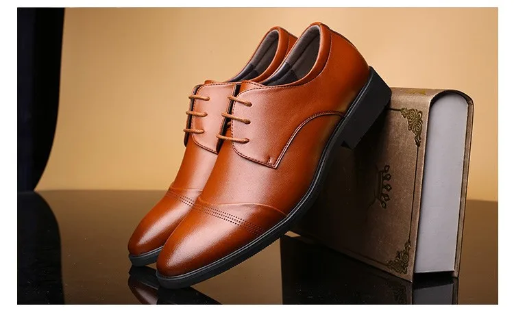 Новинка года; деловая модельная мужская официальная обувь; свадебные модные туфли из натуральной кожи с острым носком; мужские туфли-оксфорды на плоской подошве; BRM-436