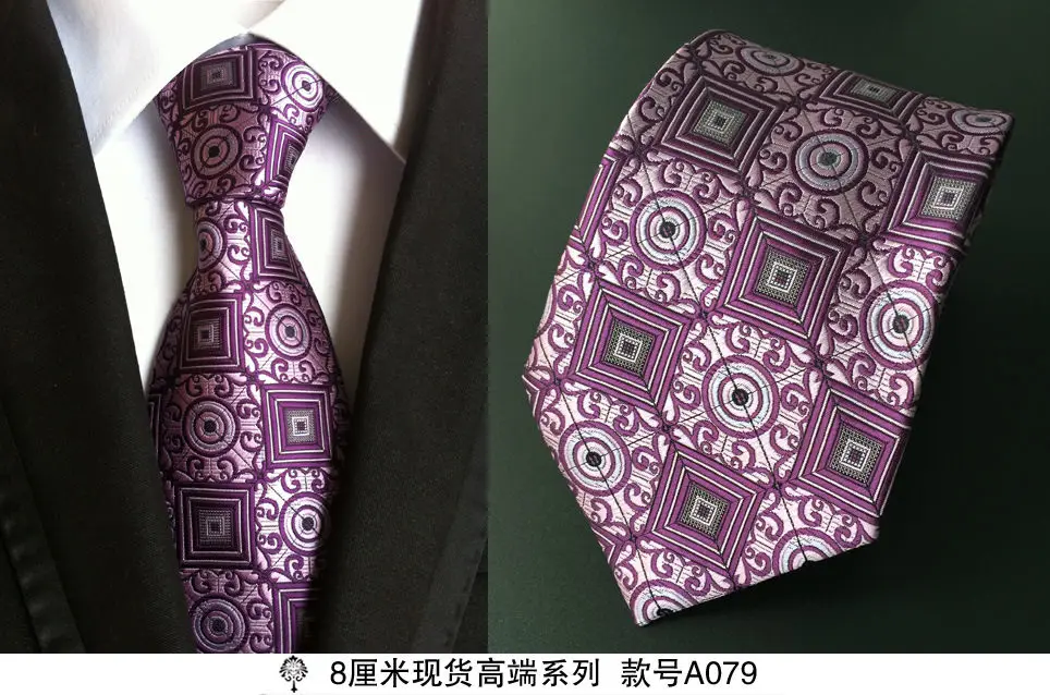 Men Silk Neck Tie 8 Cm Paisley Jacquard Slim Tie