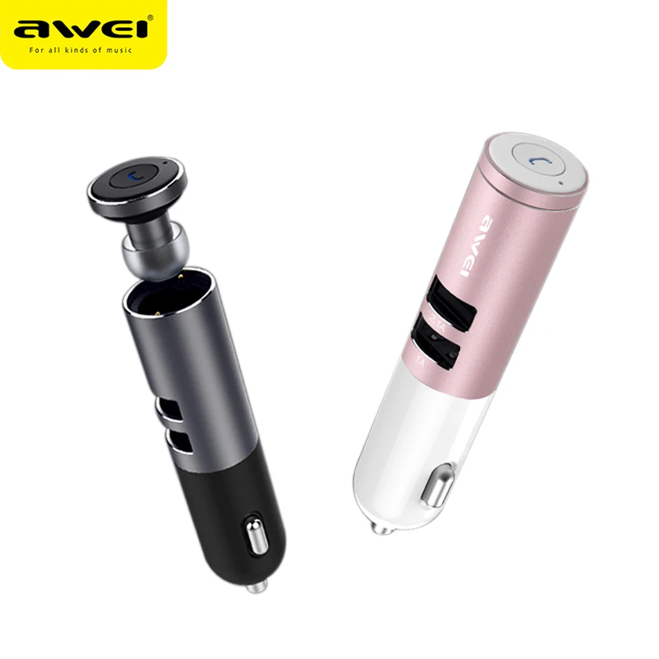 Awei A870BL Bluetooth headset with car charger wireless 2 In 1 Earphone