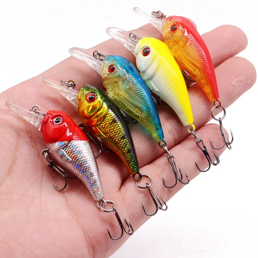 1PCS Laser Crank Fishing Lure 5CM 5.7G Hard Bait Artificial Wobblers Fake Bait Carp Bass Crankbait Fly Fishing Accessories