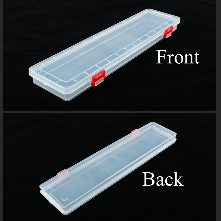 Nueva caja de herramientas de joyería portátil transparente de tira larga de 14 pulgadas