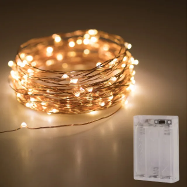 Us 2 09 25 Off Led String Light 10m 5m 3aa Battery Powered Usb Copper Wire Lights Outdoor Fairy For Xmas Garland Party Wedding In