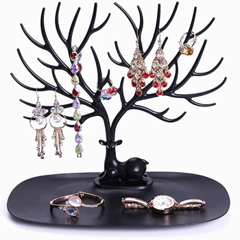 

Retro Bird Tree Jewelry Display Bracelet Necklace Ring Earring Tree Stand Portable Jewelry Holder Show Rack
