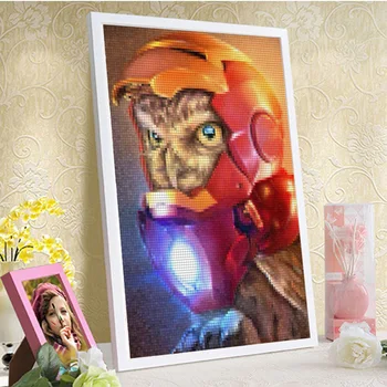 

Animal Superhero Diy Diamond Painting Cross Stitch 5D Diamond Embroidery Full Mosaic Cartoon Owl Hand Home Decor Black Widow