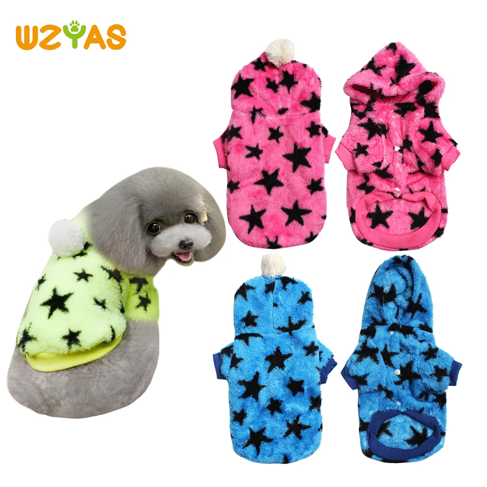 

Pets Clothes for Yorkies Pet Jacket Pentagram Fleece Warm Winter Clothes for Dog Cats With Small Ball Teddy Sphynx S-XXL