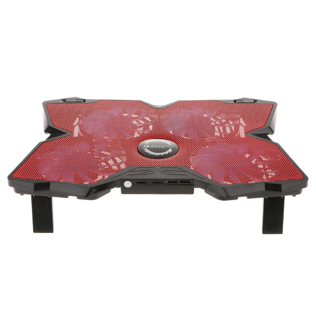4 Fans 17inch Laptop Notebook LED Light USB Cooling Stand Pad Cooler Red