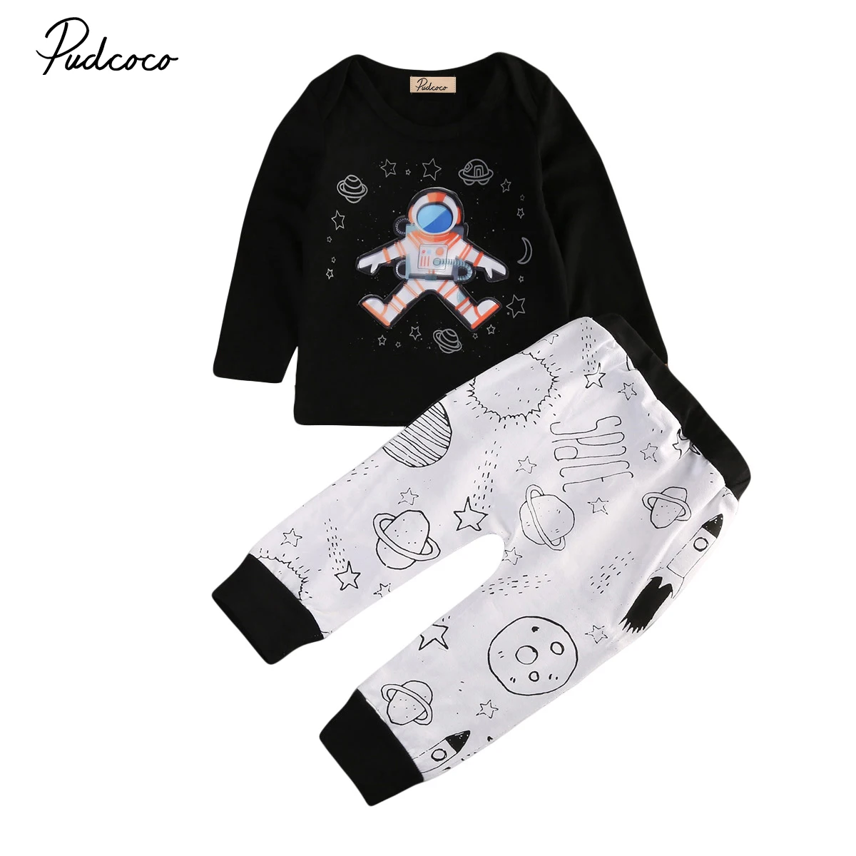 Novelty&Funny Clothes Baby Boys Girls T shirt Tops+Pants Warm Kids Boys