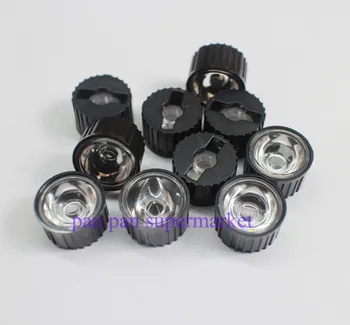 

100pcs 5 15 30 45 60 90 120 Degree Angle LED Lens w/20mm Holder Flat Transparent Lens Reflector for 1W 3W High Power LED Emitter