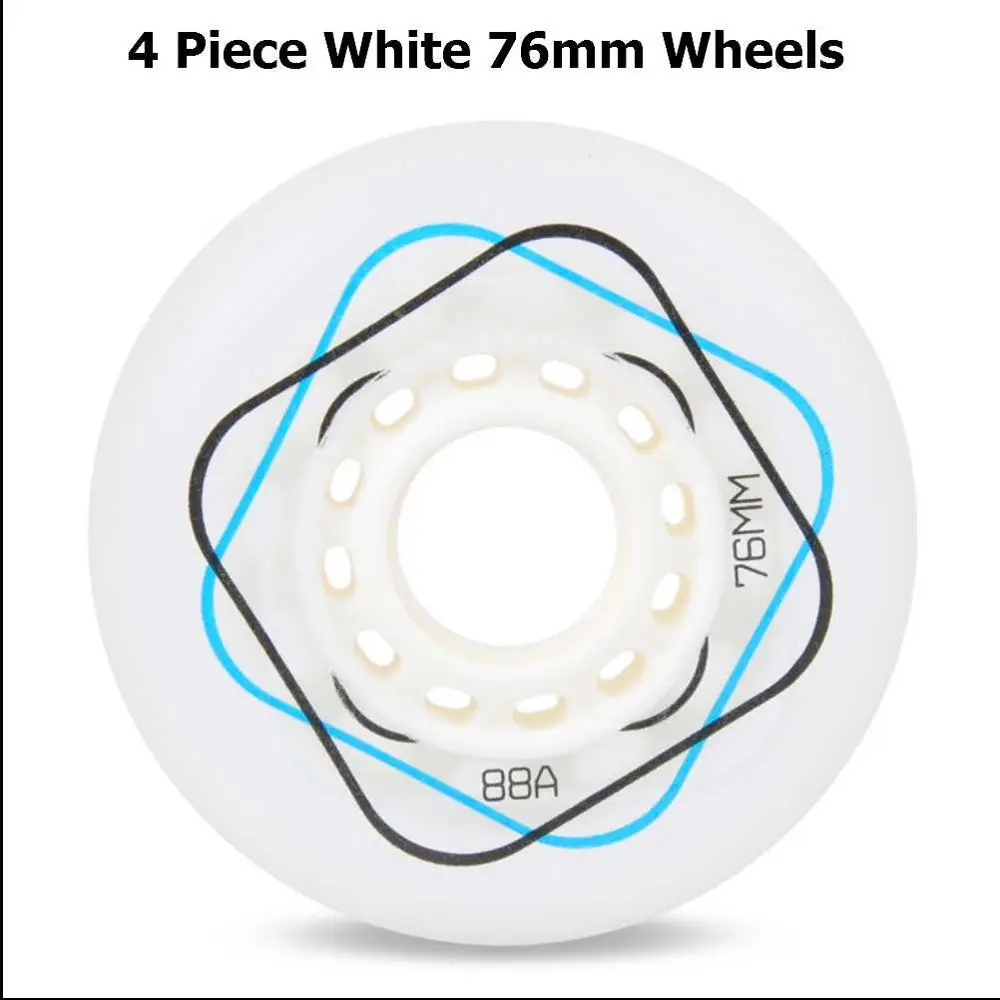 4 шт. высокого качества 88A роликовые колеса для роликовых коньков с возможностью поворота на 72/76/80 мм Раздвижные коньки Родас Фристайл для волнистая доска роллерсерф Street Surf - Цвет: 4 piece 76mm white
