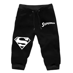 Комиксы Герой Супермен световой укороченные штаны Для мужчин s брюки джоггеры летние укороченные Длина Штаны Для мужчин Повседневное пот