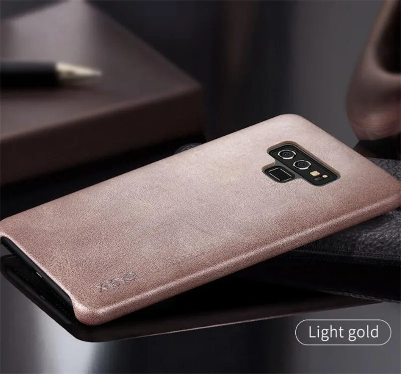 X-level Винтаж с рисунком в стиле ретро чехол для samsung Galaxy Note 9 8 S8 S9 плюс S7 Edge кожаный мягкий чехол Note9 Note8 - Цвет: light gold