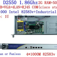 Дешевые сервер брандмауэр мягкая маршрутизации D2550 1,86 ГГц двухъядерный процессор 4*1000 M сетевой сервер поддерживают рос Mikrotik Wayos ect 2G Оперативная Память 500G HDD