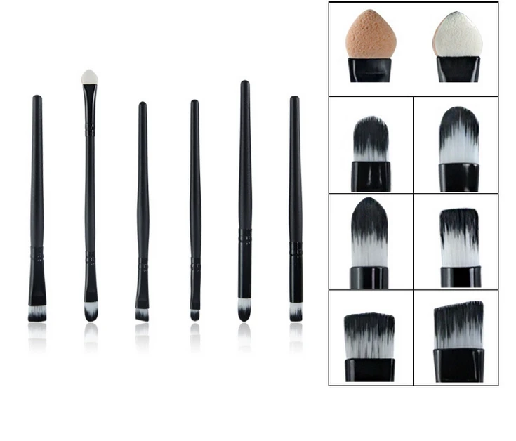 

6 Pcs Pony Hair Eyeshadow Brush Makeup Eye Brushes Sets Kits Professional Make up Brushes Black Cosmeitc Tools Kit Maquiagem