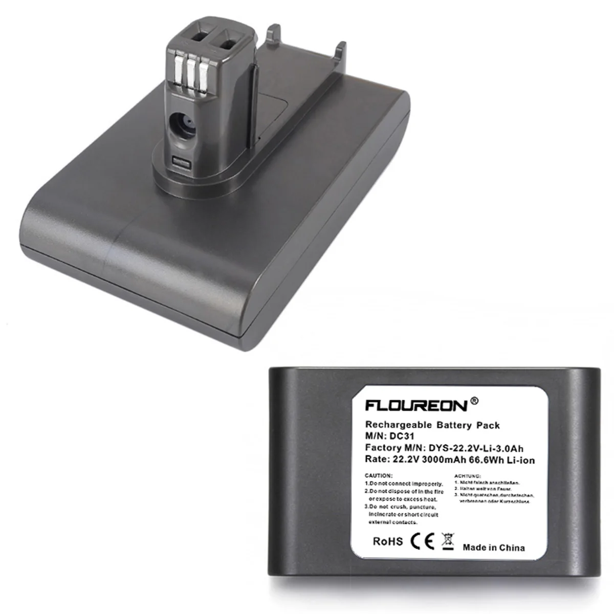 Floureon 22,2 V 3000 mAh(подходит только Тип) Батарея для Dyson DC31 DC34 DC35 DC44 DC45 серии беспроводной пылесос литий-ионный