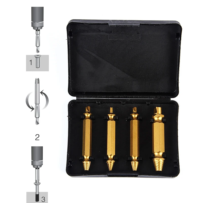 

High Quality Screw Extractor Drill Set Broken Rusted Stripped Damaged Screw speed remove out Bolt Remover Tools Screw Extractors
