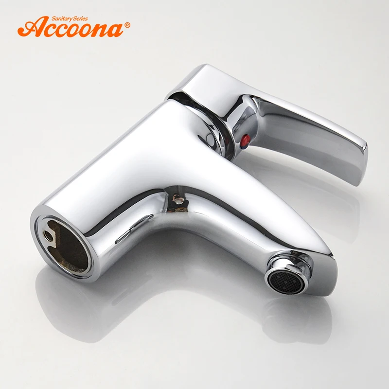 Billig Accoona Becken Wasserhahn Chrom Poliert Massivem Messing Bad Einzigen Handgriff Waschbecken Mischbatterie mit Dusche Kopf Deck Montiert A9203