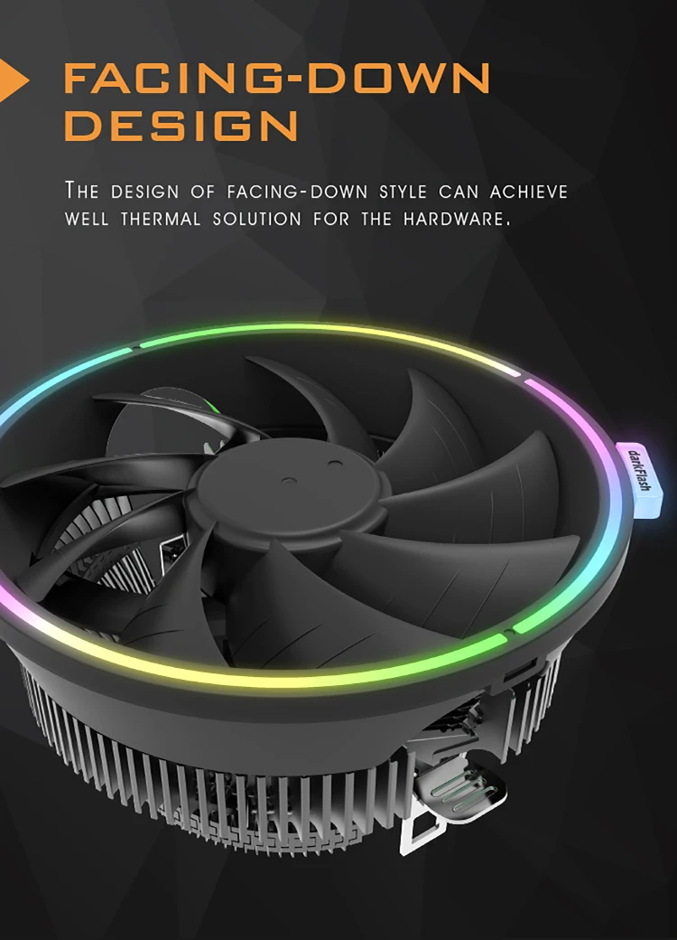 AIGO Darkflash cpu Cooler светодиодный вентилятор для процессора AMD Intel бесшумный 3Pin охлаждающий вентилятор общий LGA/115X/775/AM3/AM4/1155/1156