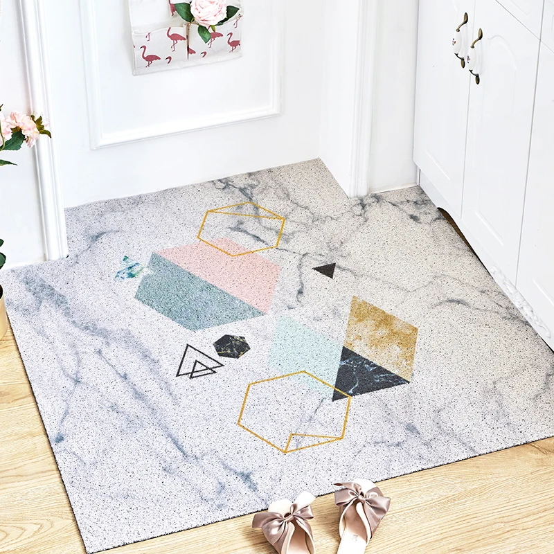  Nordic INS marble geometry entrance hall carpet PVC wire loop mat INS Door mat Living room floor ma - 4000015741481