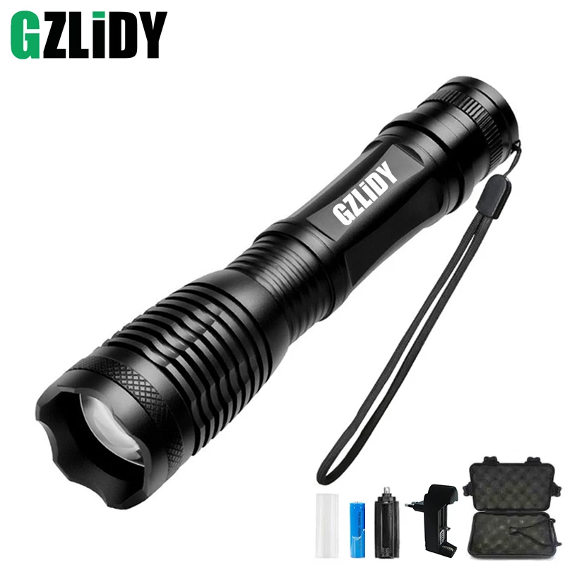 

GZLIDY CREE XML-L2 4000LM Lumen LED Torcia Zoomable T6 LED Torcia Lanterna Portatile Torcia Elettrica Luminosa Eccellente Lanter